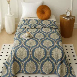 threads 320 GSM Wool Floral Silky Touch Super Soft Single Bed Blanket image 1