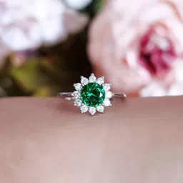 zarkan Silver Zircon Rhodium Plated Ring-picture-33