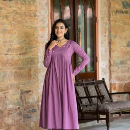 pfk Women Viscose Rayon Kurta Pyjama Set image 3