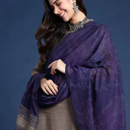 Taavi Striped Woven Design Pure Cotton Dupatta-picture-26