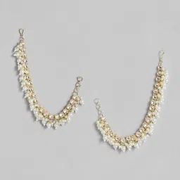 Peora Gold-Plated Kundan Contemporary Ear Cuff Earrings-picture-16