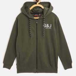 Gini and Jony Boys Olive Green Hooded Sweatshirt-picture-46