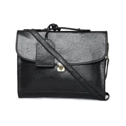 Purseus Men Black Solid Messenger Bag-picture-10