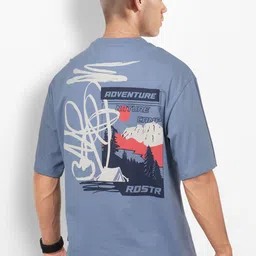 The Roadster Life Co. Puff Print Drop-Shoulder Sleeves Relaxed Cotton T-shirt-picture-26