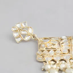 Peora White Gold-Plated Contemporary Drop Earrings image 5