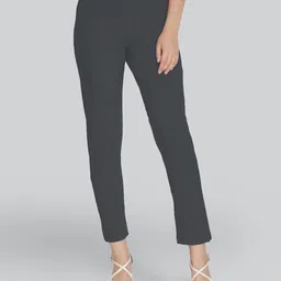 LYRA Women Grey Smart Solid Trouser-picture-34