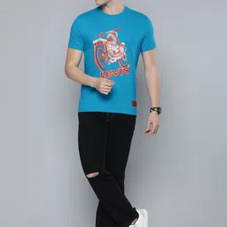Levis Men Brand Logo Printed Pure Cotton T-shirt image 5