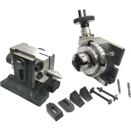 Assorts Precision Rotary Table 100 mm (4 Inch) with Tailstock & Small Chuck & Fixing T Nut Bolts (with 50 mm 4 Jaw Self Centering Chuck)-picture-12