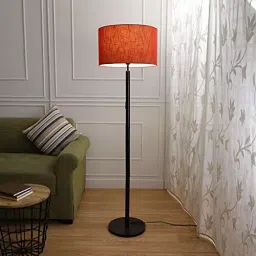 Sanded Edge Wood, Cotton Red Tango Floor Lamp for Home, Living Rooms image 2