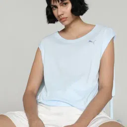 Puma Sky Blue Cotton Sports T-Shirt-picture-21