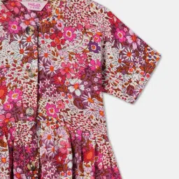 R&B Kids Pink Printed Regular Fit Dress image 3