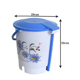 Kuber Industries White & Blue Printed Pedal Dustbins 10 L image 4