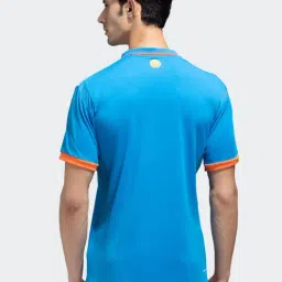 Adidas Blue Regular Fit Printed India Cricket ODI Replica Jersey image 2