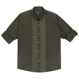 Cavio Kids Olive Embellished Shirt-picture-12