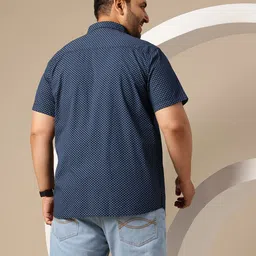 Sztori Plus Size Geometric Print Pure Cotton Casual Shirt image 2