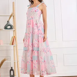DressBerry Floral Print A-Line Midi Dress image 4