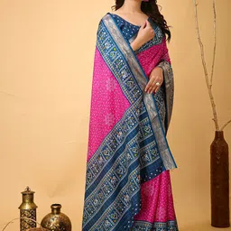 V3 FASHION STUDIO Ethnic Motifs Zari Art Silk Banarasi Saree image 5