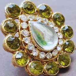 Vidhya Kangan Mehandi Stone Studded Brass Ring image 1