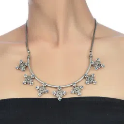 Tribe Amrapali Multi Enamel Chandrika Coin Hasli Necklace image 2