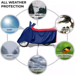 Auto Pearl Two Wheeler Cover with Bag for Bajaj Pulsar AS 150, Red & Blue image 3