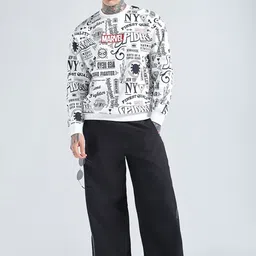 Bewakoof Heavy Duty 1.0 Official Marvel Men Printed Oversized Sweatshirt image 3