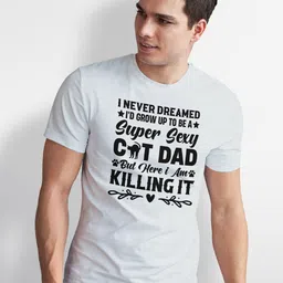 Seekbuylove Men Bio Finish Typography Printed Pure Cotton T-shirt image 2