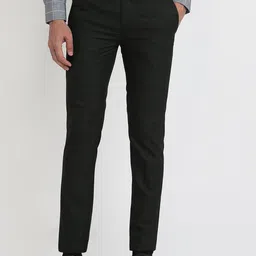 Park Avenue Men Checked Slim Fit Trousers-picture-28