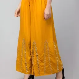 MIXFIT Women Embroidered Flared High-Rise Trousers-image-41