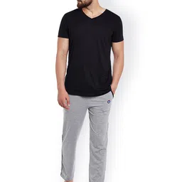 mack jonney VIMAL Men Grey Melange Solid Lounge Pants D5 image 4