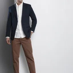 The Indian Garage Co Men Solid Single-Breasted SlimFit Blazer image 3