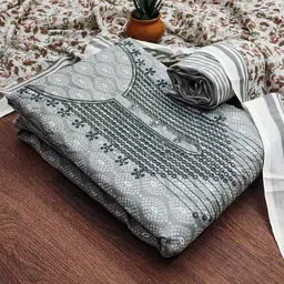 HERE&NOW Embellished Unstitched Dress Material image 1