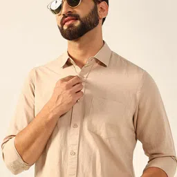 ENSPYR Men Cotton Solid Regular Fit Casual Shirts image 4