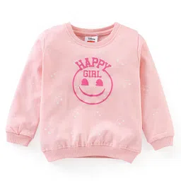Babyhug Cotton Knit Full Sleeves Sweatshirt with EMOJI Graphics- Pink-picture-32