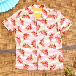 The Lion and the Fish Half Sleeves Watermelon Printed Shirt - Pink-picture-18