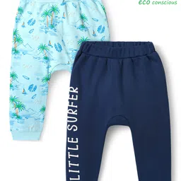 babyoye Babyoye100% Cotton Knit Full Length Diaper Legging with Eco Jiva Finish & Beach Theme Pack of 2 - Light Blue & Navy Blue-picture-21