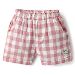 Ollypop Cotton Woven Knee Length Checked Shorts - Light Red-picture-16