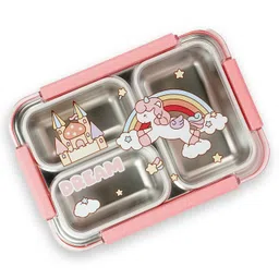 Little Surprise Box Princess Magic Printed stainless Steel Kids Lunch Box with - Pink-picture-16