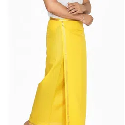 TUNI MANI Mens Cotton Zari Border Dhoti image 2