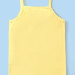 Babyhug 100% Cotton Knit Singlet Sleeves Slips With Floral Print Pack of 3 -Yellow Pink & White image 3