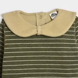 Mi Arcus Full Sleeves Striped Tee - Green image 4