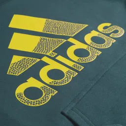 ADIDAS KIDS Cotton Knit Full Sleeves Hooded Sweatshirt with Brand Name Graphic - Teal Blue image 4