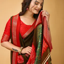 V3 FASHION STUDIO Ethnic Motifs Zari Art Silk Saree image 2