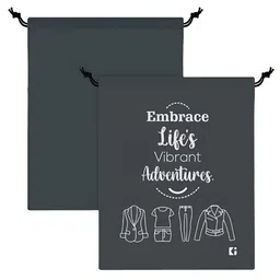 Aura Blue & Grey 3 Pieces Printed Foldable Laundry Bags image 2