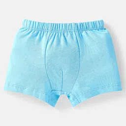 Babyhug 100% Cotton Knit Trunks With Stripes & Alphabet Print Pack of 3 - Blue & Yellow image 4