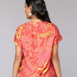 Tamiska By Narendra Kumar Women Floral Print Flutter Sleeve Top image 3