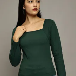 The Roadster Lifestyle Co Women Square Neck Long Sleeve Top-picture-32