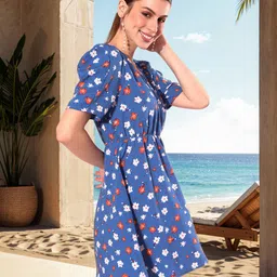 Mast & Harbour Floral Print Wrap Mini Dress image 1