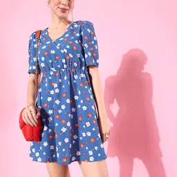 Mast & Harbour Floral Print Wrap Mini Dress image 2