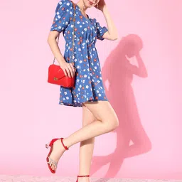 Mast & Harbour Floral Print Wrap Mini Dress image 3
