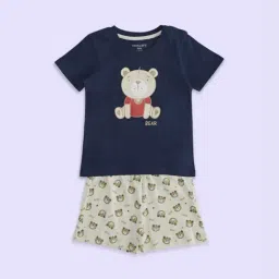 Pantaloons Baby Navy & Off-White Cotton Printed T-Shirt Set-picture-18
